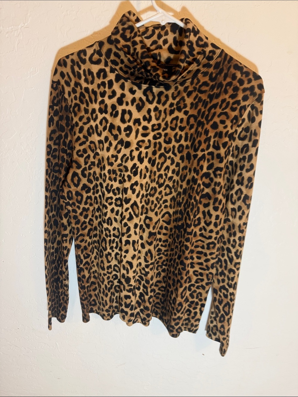Jones New York Leopard-Print Turtleneck in Tan and Black